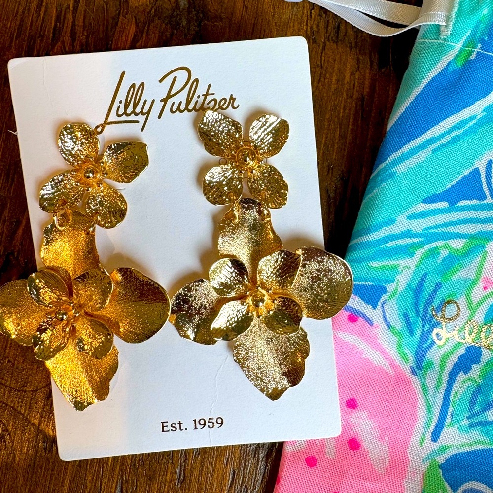 Lilly Pulitzer Gold Flower Earrings